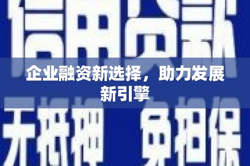 克拉玛依企业融资新选择，助力发展新引擎