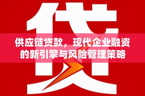 新华供应链贷款，现代企业融资的新引擎与风险管理策略