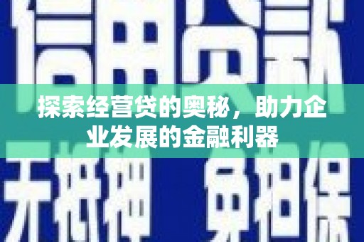 埌东探索经营贷的奥秘，助力企业发展的金融利器