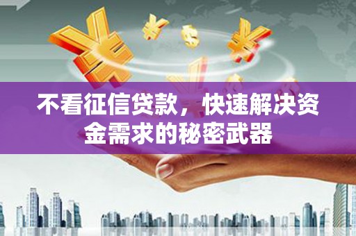 丰顺不看征信贷款，快速解决资金需求的秘密武器