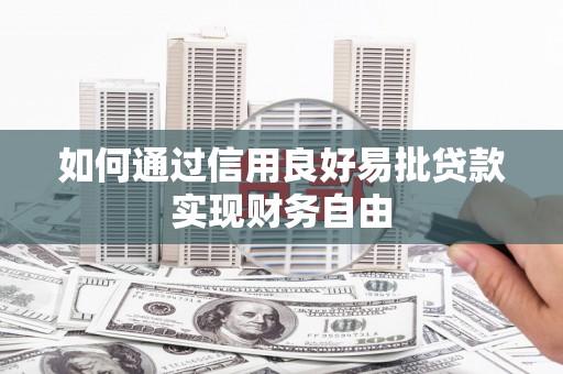 涟源如何通过信用良好易批贷款实现财务自由
