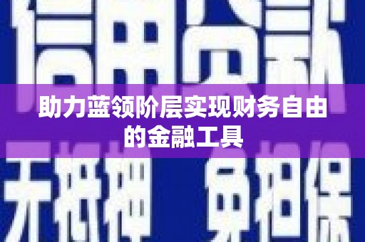 新营助力蓝领阶层实现财务自由的金融工具